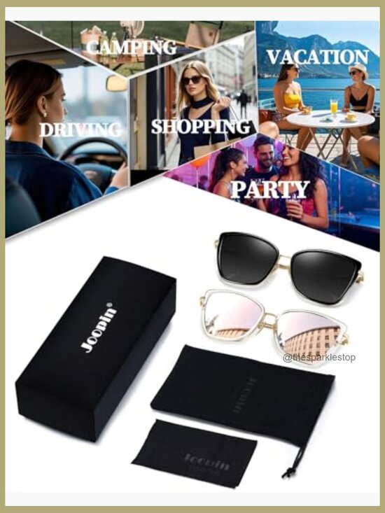 Metal Frame Oversized Cat Eye Sunglasses UV400 Protection main image 2